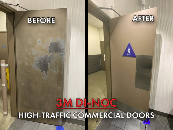 3M Di-Noc Install on High-Traffic Restroom Doors
