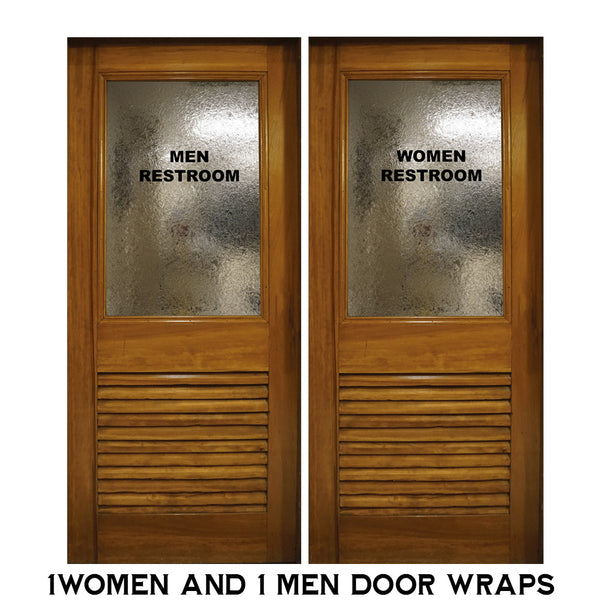 Men and Women Restroom Custom Vinyl Door Wraps - Private Eye design