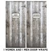 Men and Women Restroom Door wraps - White Cracked Paint