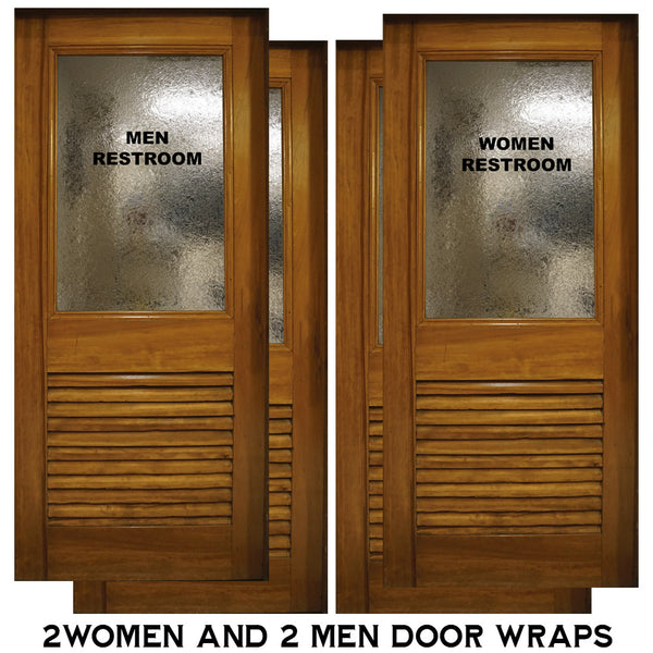 Men and Women Restroom Custom Vinyl Door Wraps - Private Eye design