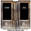 Men and Women Restroom door wraps - Weathered Wooden Big Window Custom Printed Vinyl