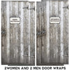 Men and Women Restroom Door wraps - White Cracked Paint