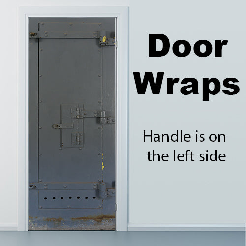 Grey Prison Door with Closed Window Door Wrap