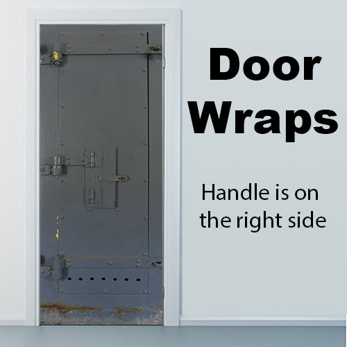 Grey Prison Door with Closed Window Door Wrap