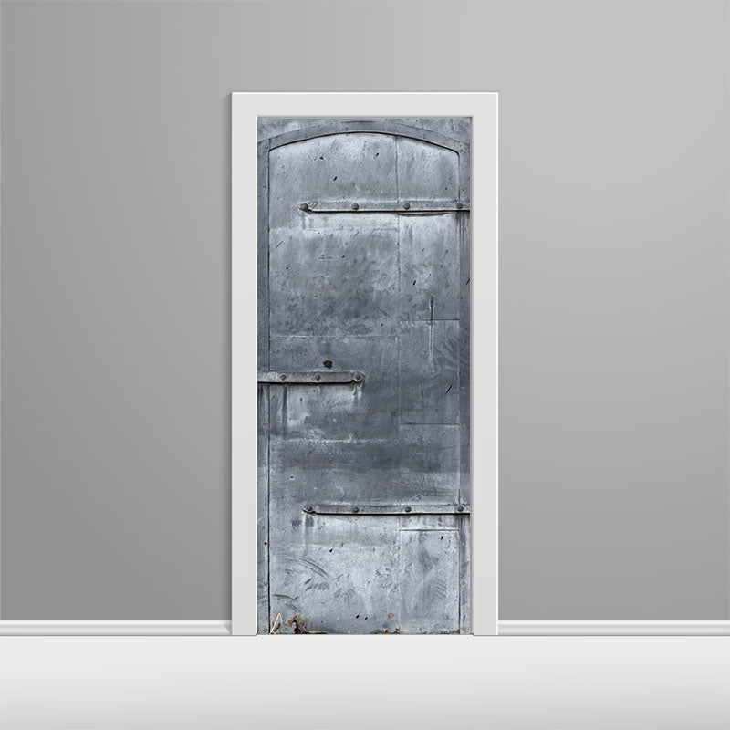 Grey Metal Door Baker City Custom Printed Door Wrap