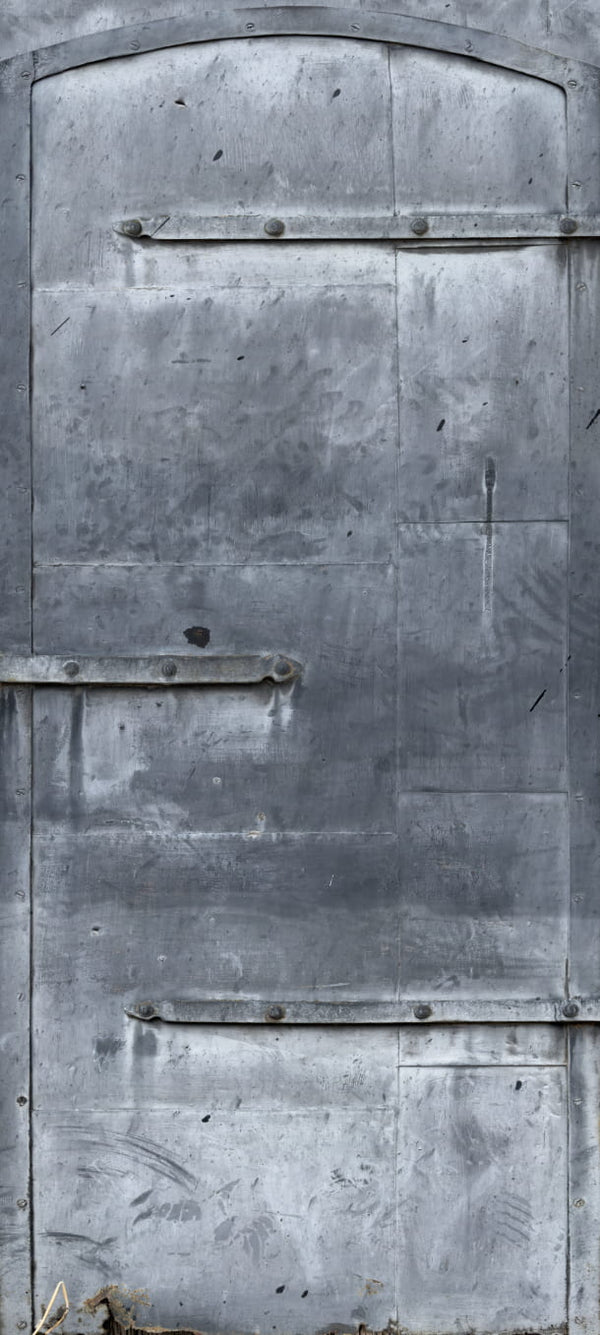 Grey Metal Door Baker City Custom Printed Door Wrap