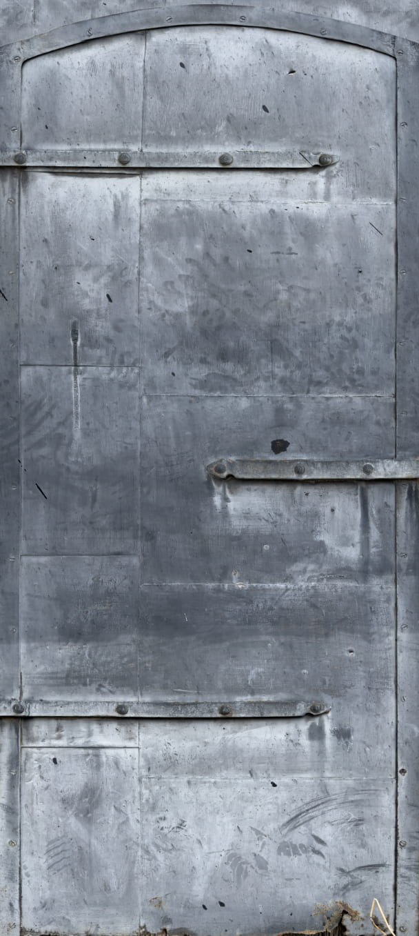 Grey Metal Door Baker City Custom Printed Door Wrap