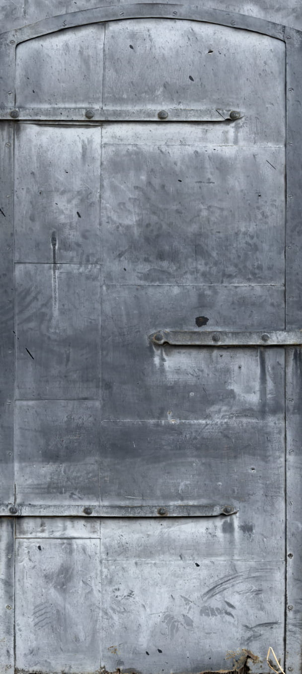 Grey Metal Door Baker City Custom Printed Door Wrap
