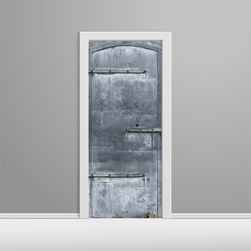 Grey Metal Door Baker City Custom Printed Door Wrap