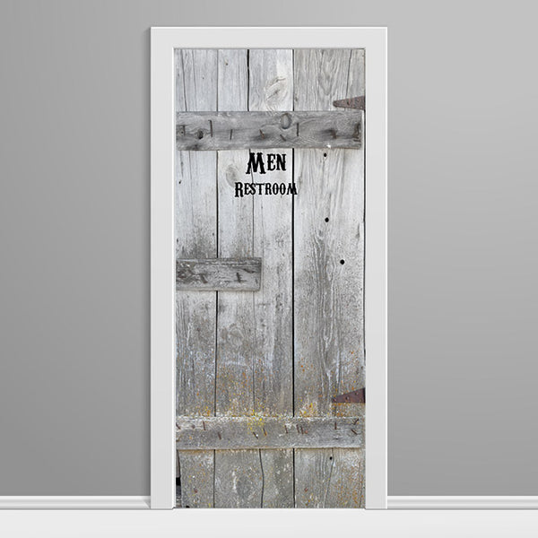 Men and Women Restroom Door wraps - Old Wooden Western Door