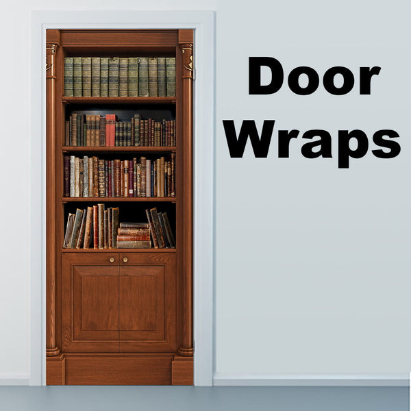 Old Book Shelf Door Wrap