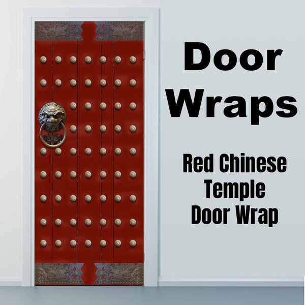 Red Chinese Temple Door Wrap