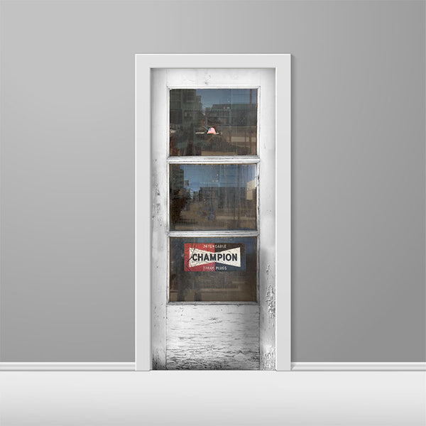 Vintage Gas Station Custom Printed Door Wrap