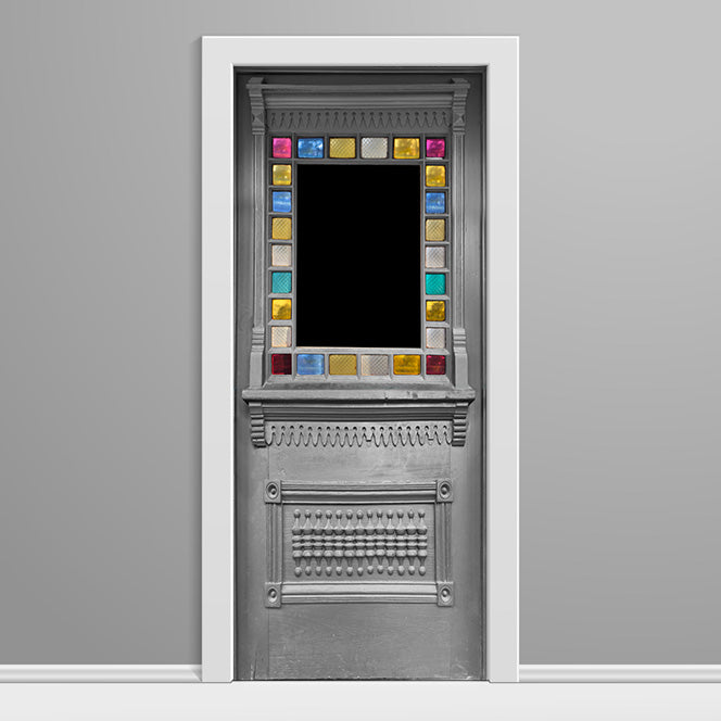 26 Stain Glass Grey Door Wrap blank