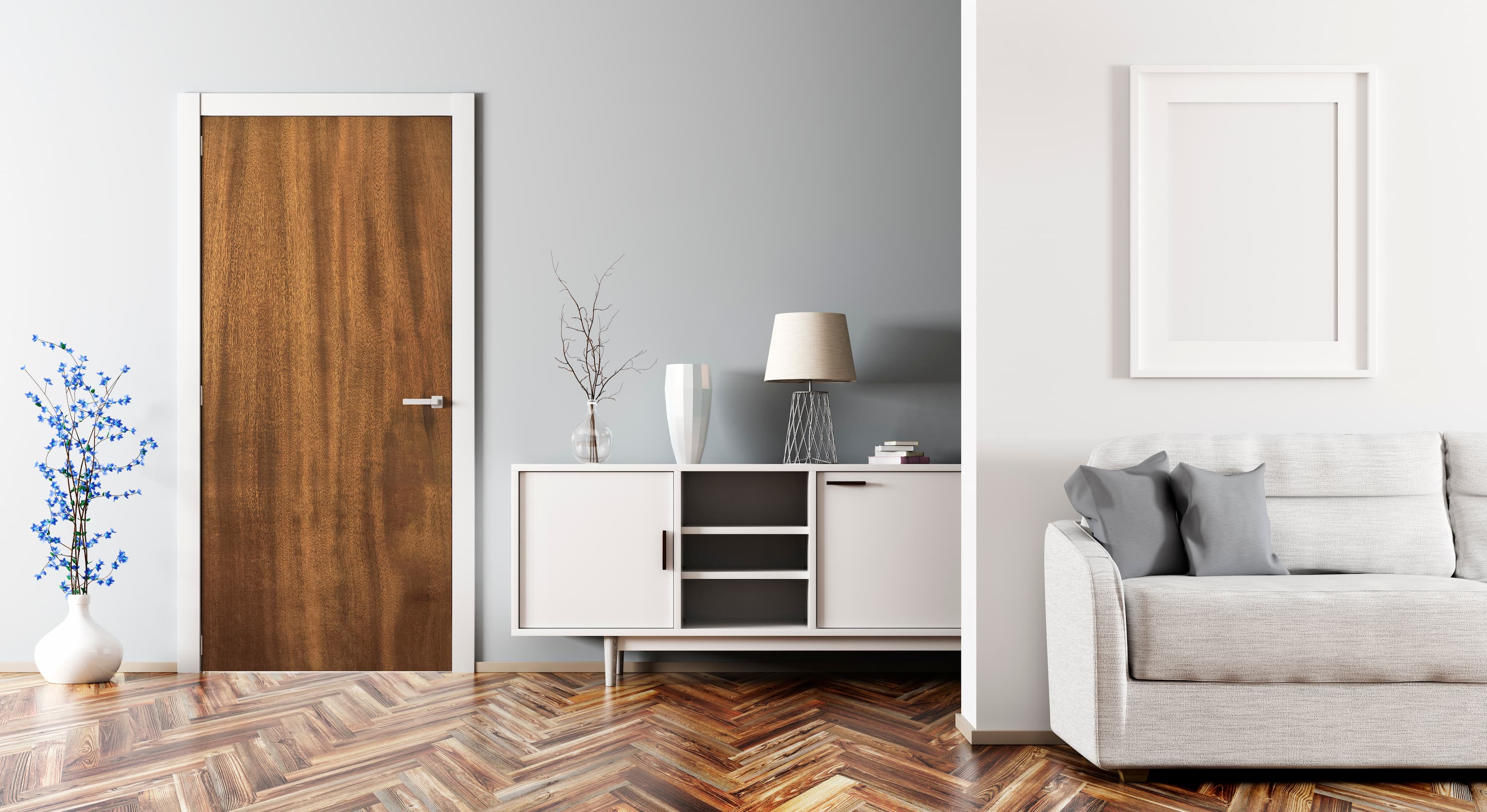 American Elm Slab Wood Grain Vinyl Door Wrap