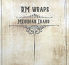 R.M Wraps branding with 'Meridian Idaho' on a textured beige background