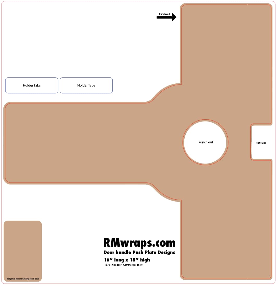 Benjamin Moore Grazing Fawn 1220 Push Plate Sticker