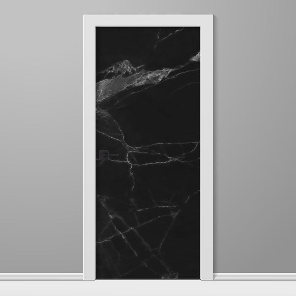 Black Carrara Marble Door Wrap