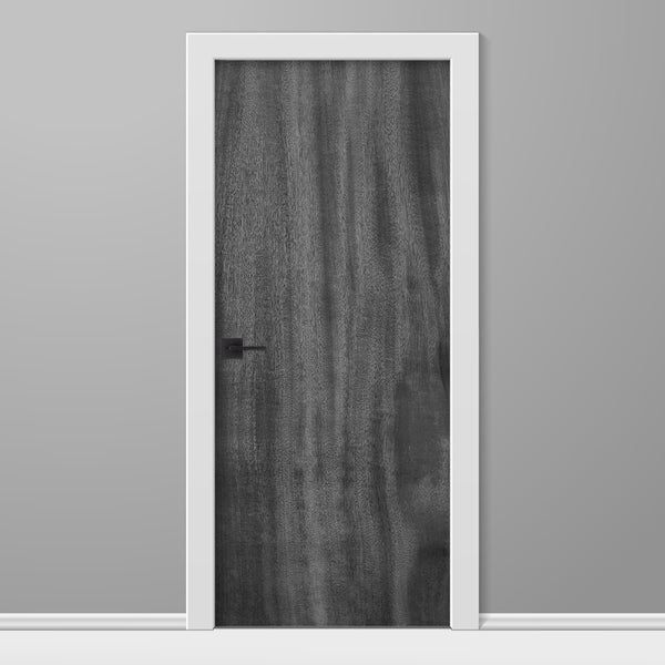 Black and white Elm Slab Wood Grain Vinyl Door Wrap