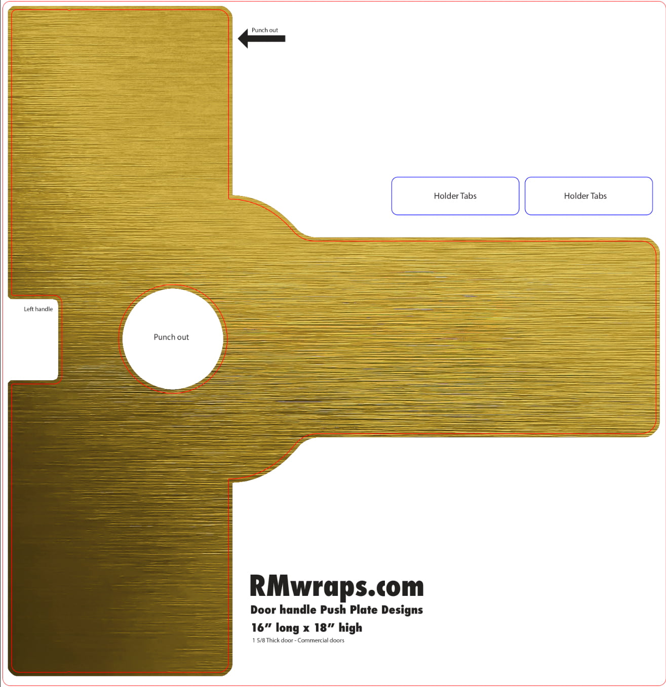 Push Sticker Gold Color Brushed Gold Push Plate Sticker