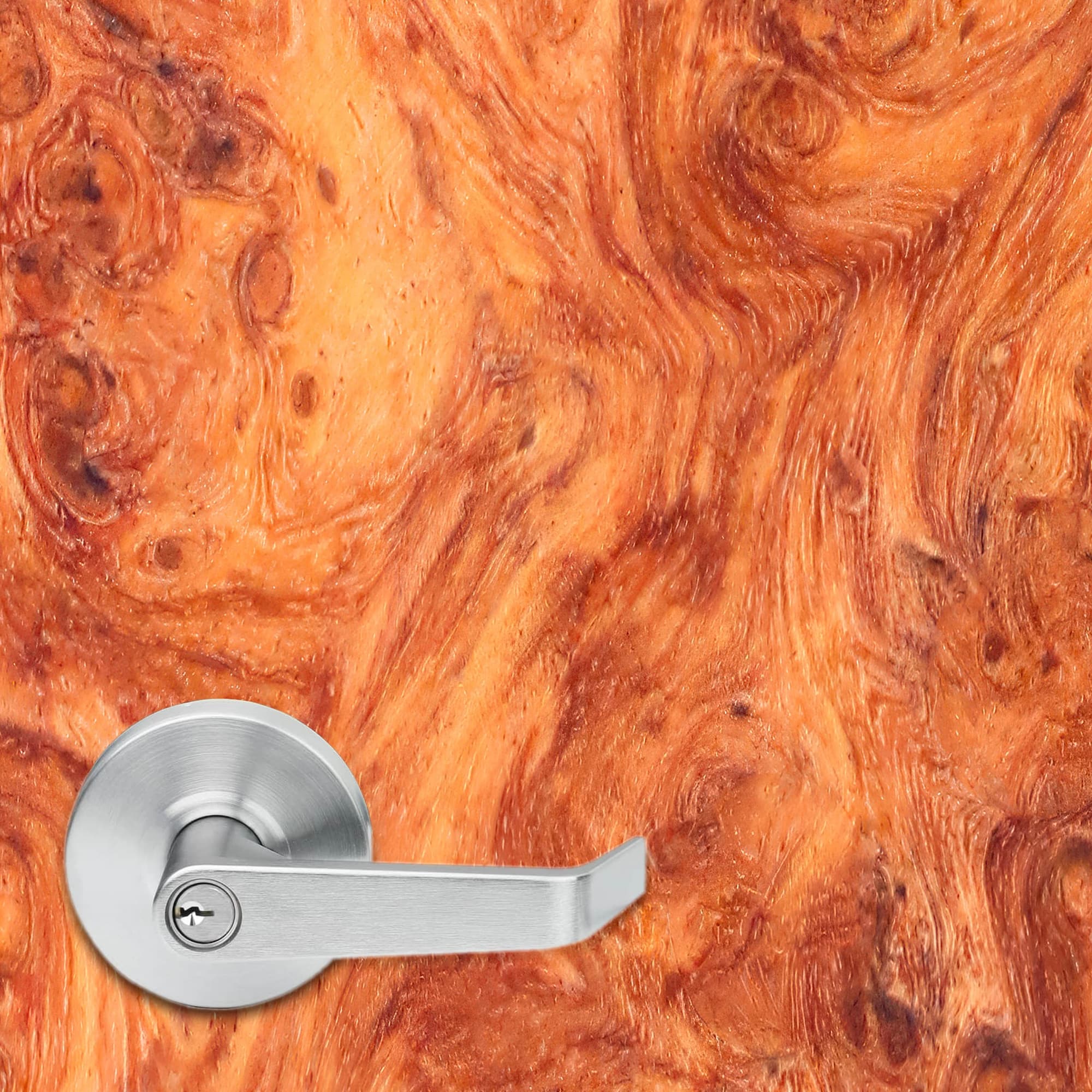 Red Amboyna Burl Wood Slab Vinyl Door Wrap