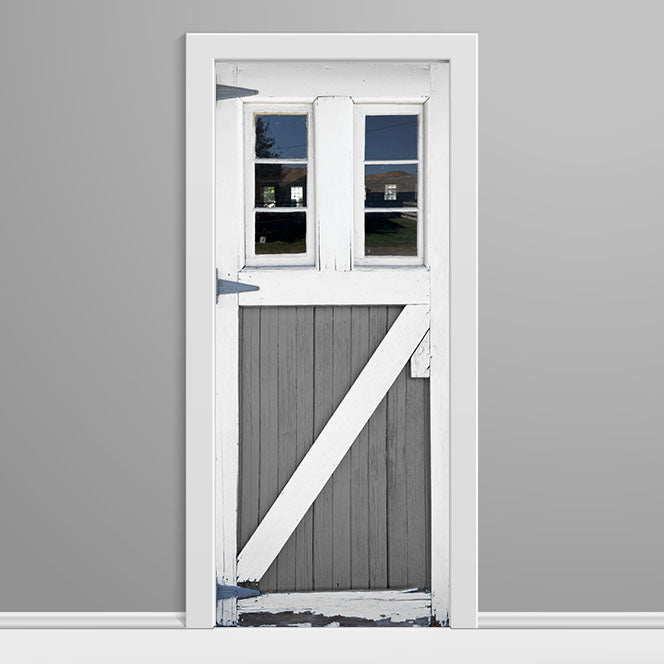 2-Window Grey Dairy Farm Door Wrap
