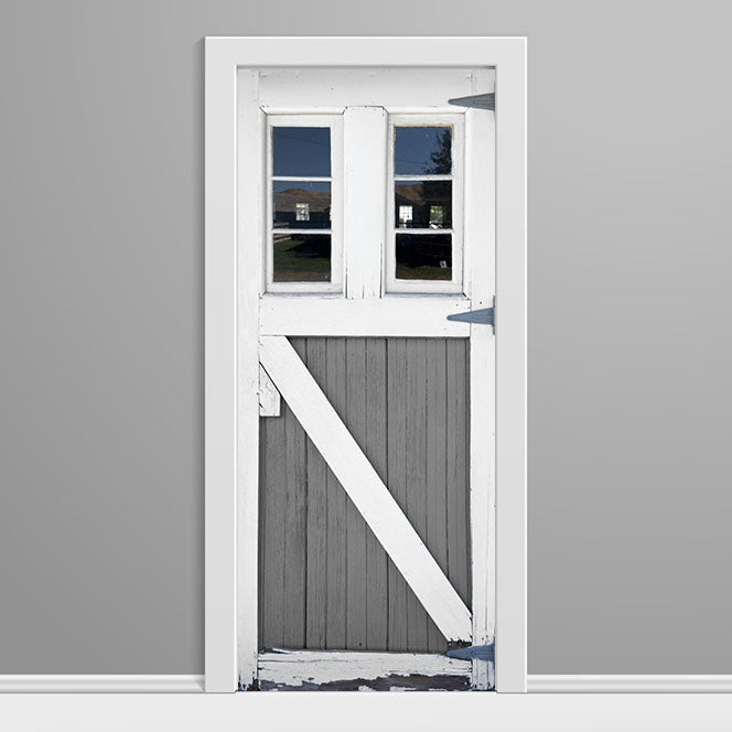 2-Window Grey Dairy Farm Door Wrap