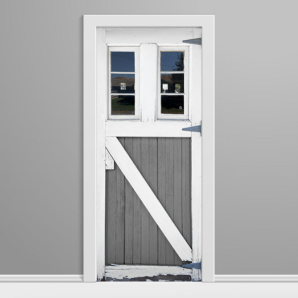 2-Window Grey Dairy Farm Door Wrap