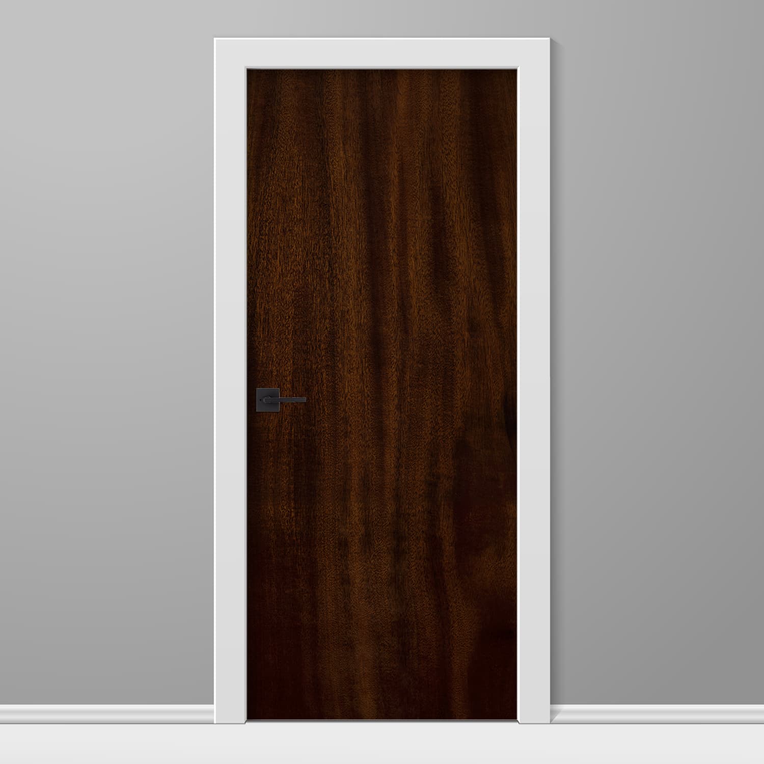 Dark Elm Slab Wood Grain Vinyl Door Wrap