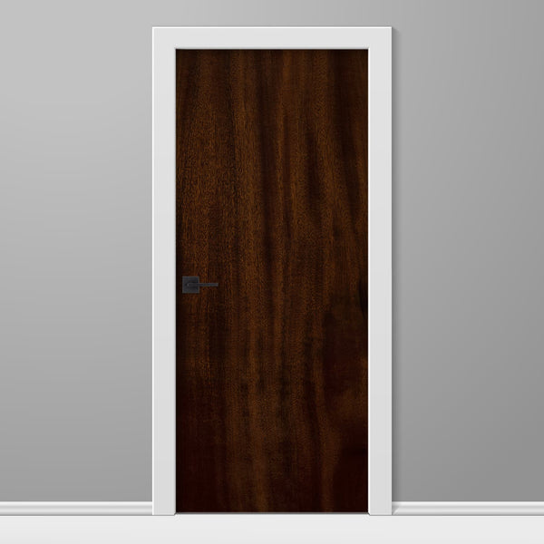 Dark Elm Slab Wood Grain Vinyl Door Wrap