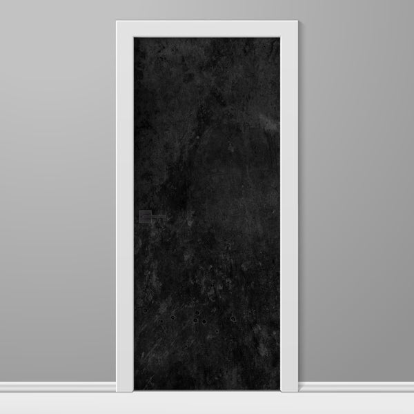 Black Concrete Texture Vinyl Door Wrap
