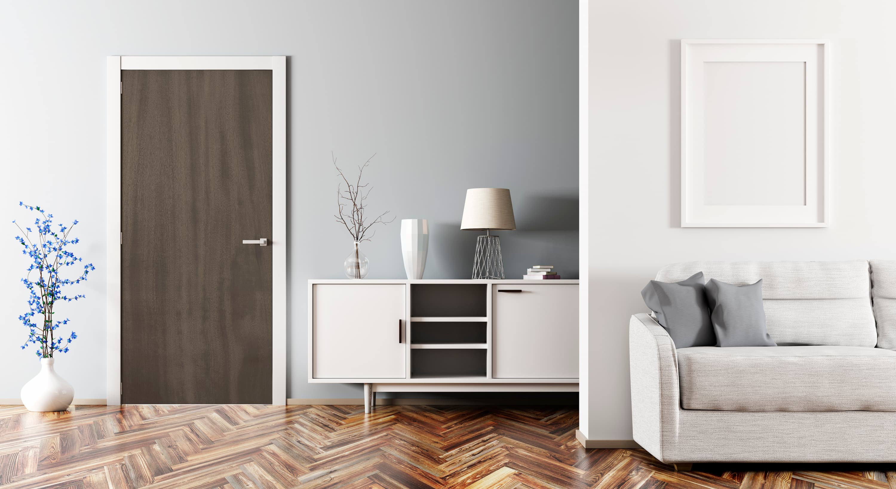 Driftwood Stain Elm Slab Wood Grain Vinyl Door Wrap