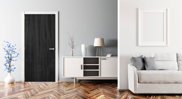 Ebony Elm Slab Wood Grain Vinyl Door Wrap