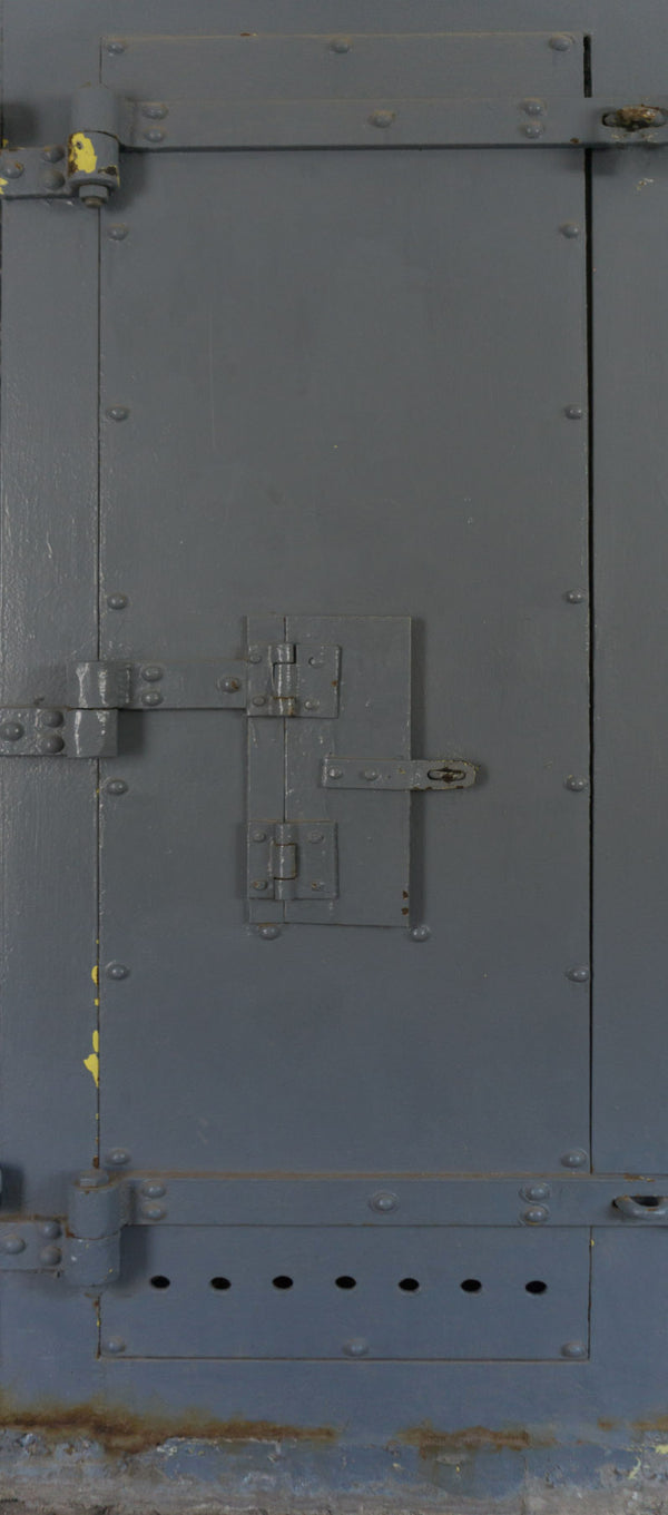 Grey Prison Door with Closed Window Door Wrap