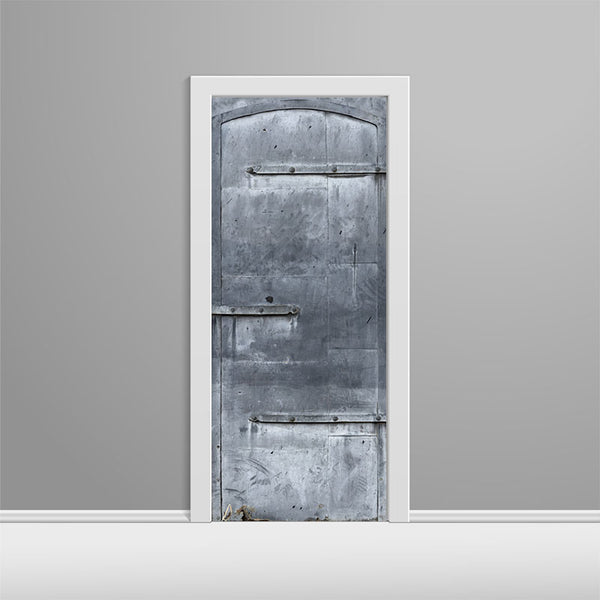 Grey Metal Door Baker City Custom Printed Door Wrap