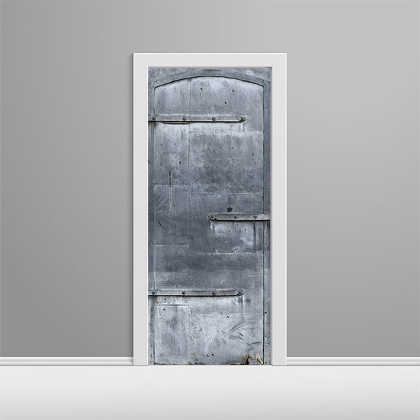 Grey Metal Door Baker City Custom Printed Door Wrap
