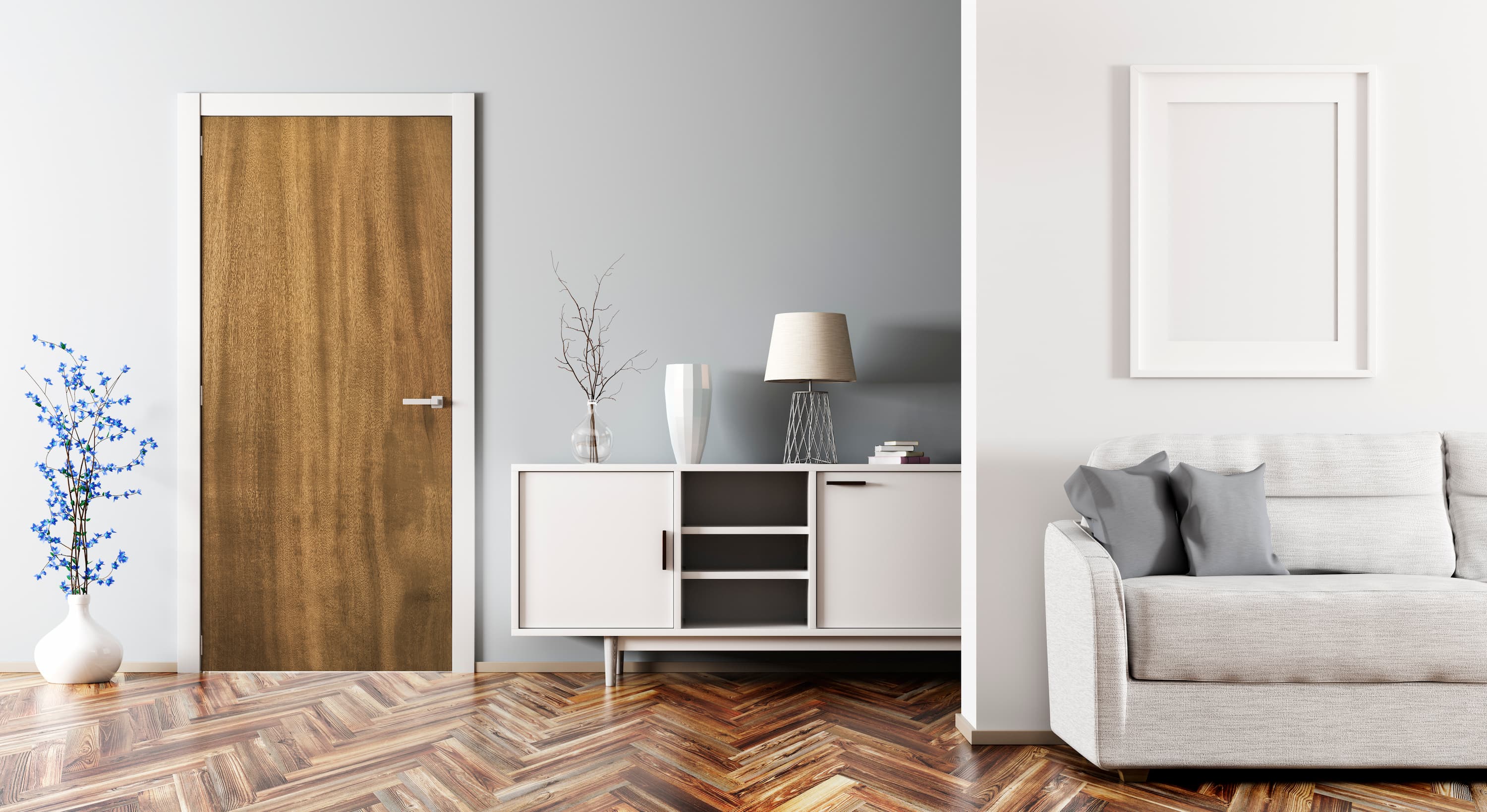 Harvest Stain Elm Slab Wood Grain Vinyl Door Wrap