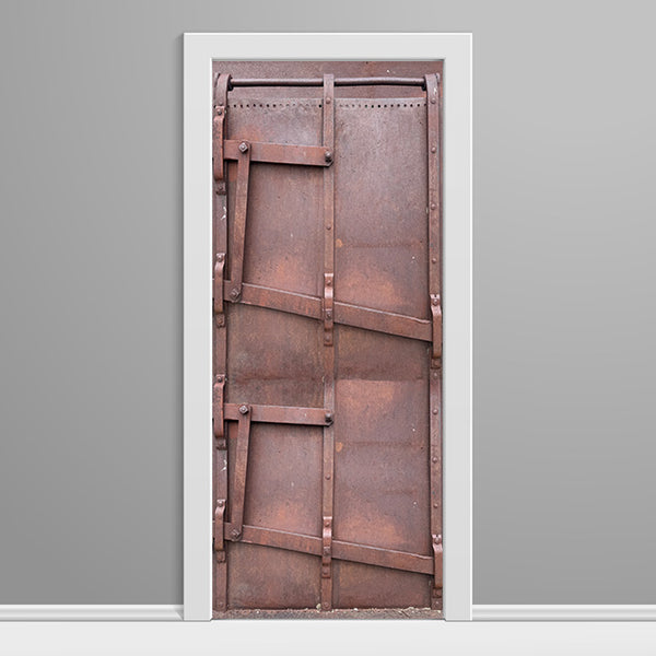 Mining Car Rusted Metal Door Wrap
