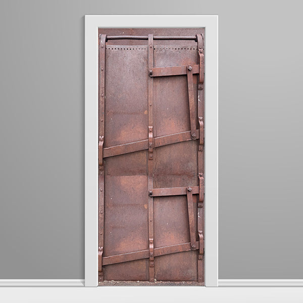 Mining Car Rusted Metal Door Wrap