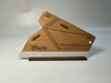 A wooden squeegee with a red microfiber felt surface, featuring guide arrows and a lanyard hole, positioned on a white background.