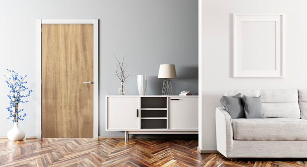 Raw Elm Slab Wood Grain Vinyl Door Wrap