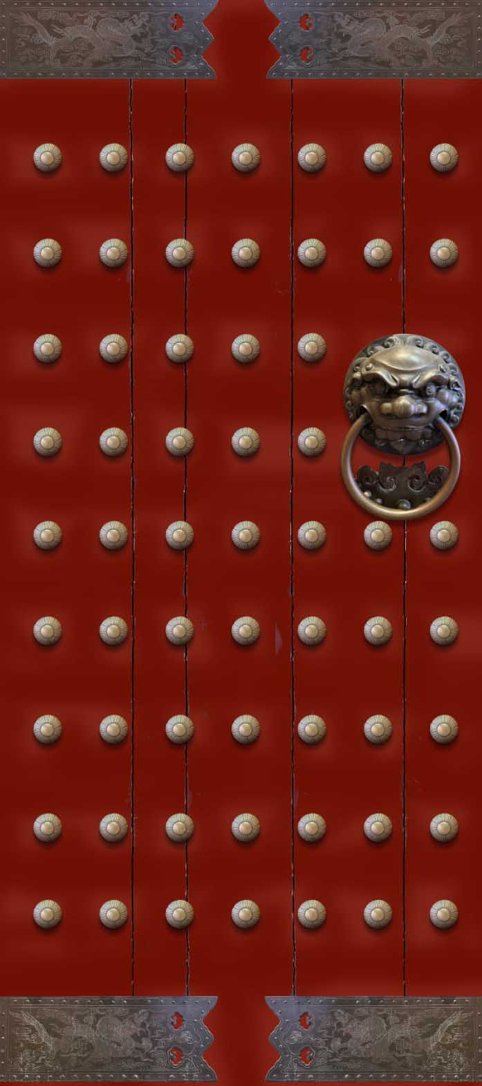 Red Chinese Temple Door Wrap