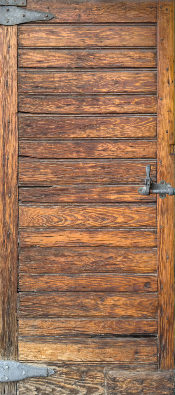 Wooden door with a rustic appearance