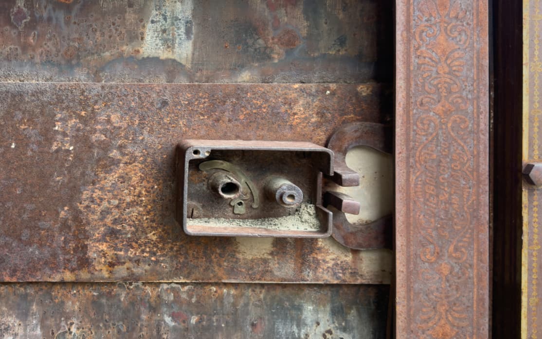 Old Western Bank Vault Metal Door Wraps