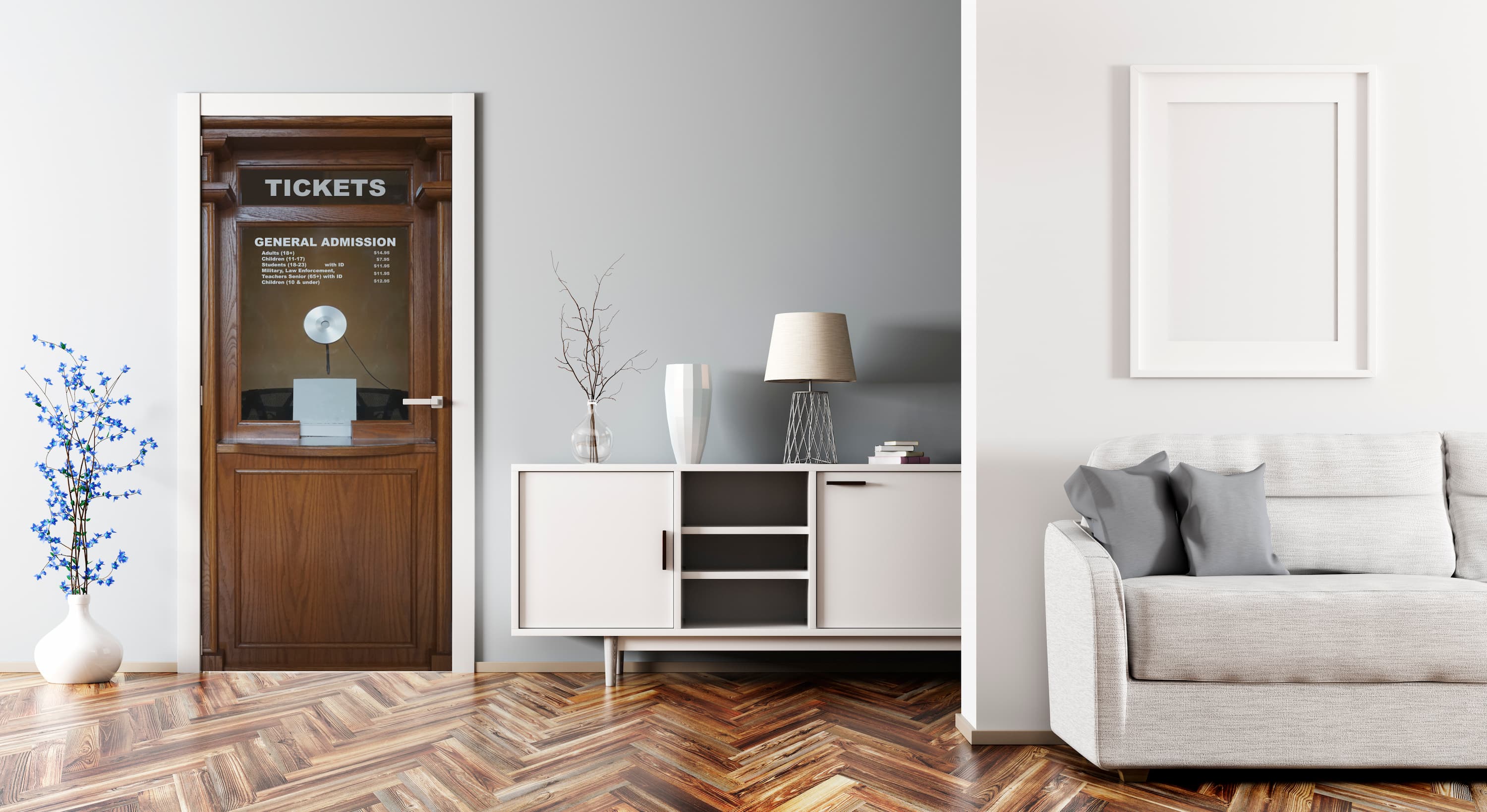 Ticket Booth Door Wrap