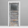 Worn Gas Station Office grey Door Wrap