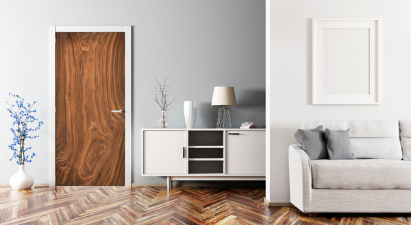 Walnut AW Finish Slab Vinyl Door Wrap