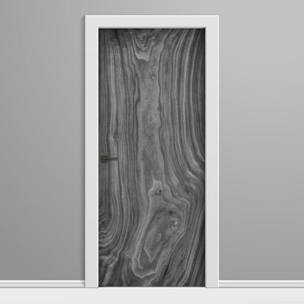 Walnut Black and white Slab Vinyl Door Wrap